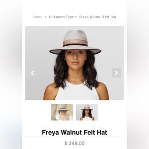 Freya walnut felt hat size s/m NWOT